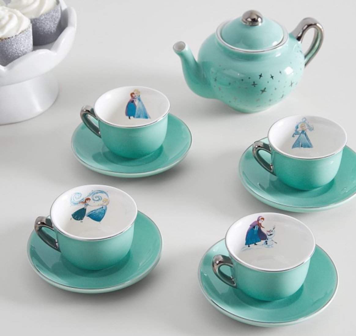 Tea Set Play Little Girls Porcelain Disney Frozen- NEW - by Pottery Barn Kids