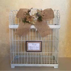 Rustic wedding birdcage card holder box