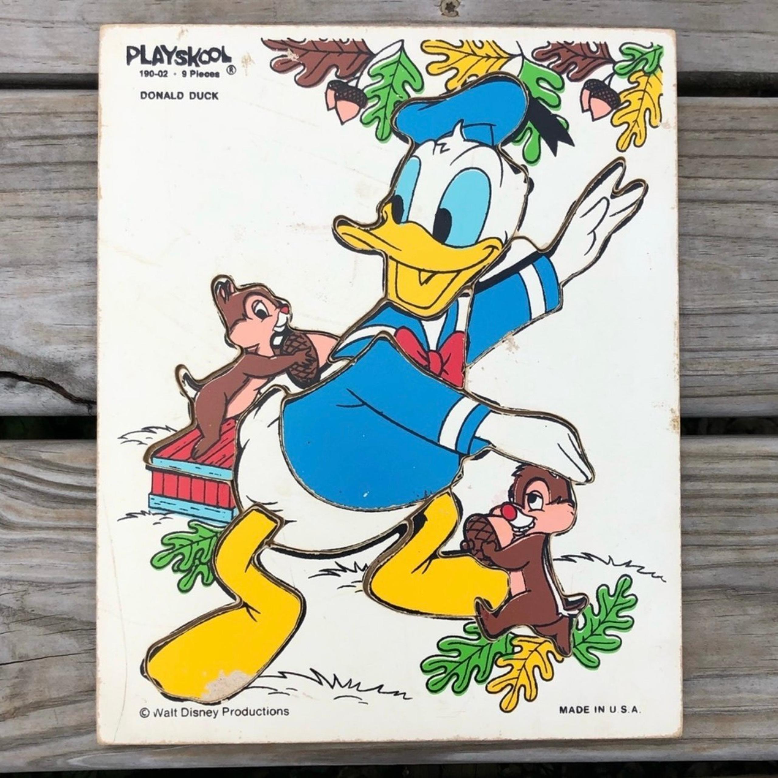 Donald Duck Playskool Vintage Wooden Puzzle!