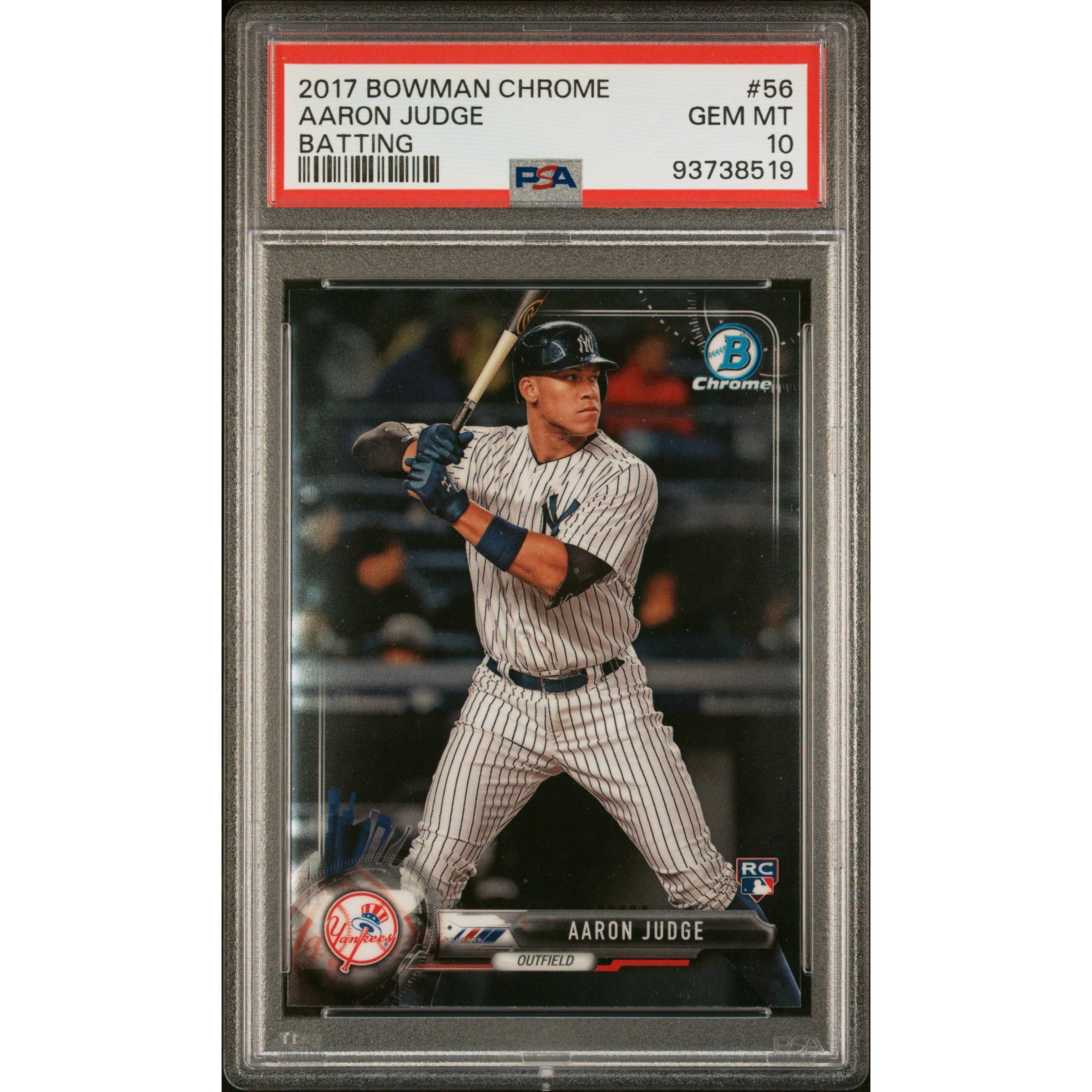 Graded 2017 Topps Bowman Chrome Aaron Judge #56 Batting Card PSA 10
