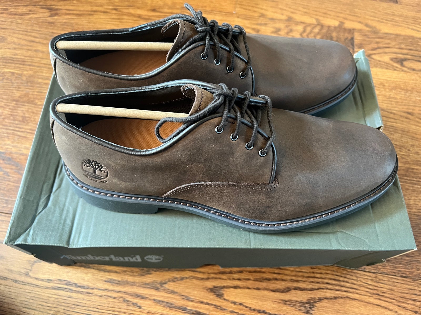 Timberland Men's Stormbucks Waterproof Oxford Dark Brown Nubuck Size 8.5