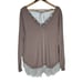 Divided H&M Women's XL Rose Lace-Trimmed Romantic Tunic V-Neck Sweater XL