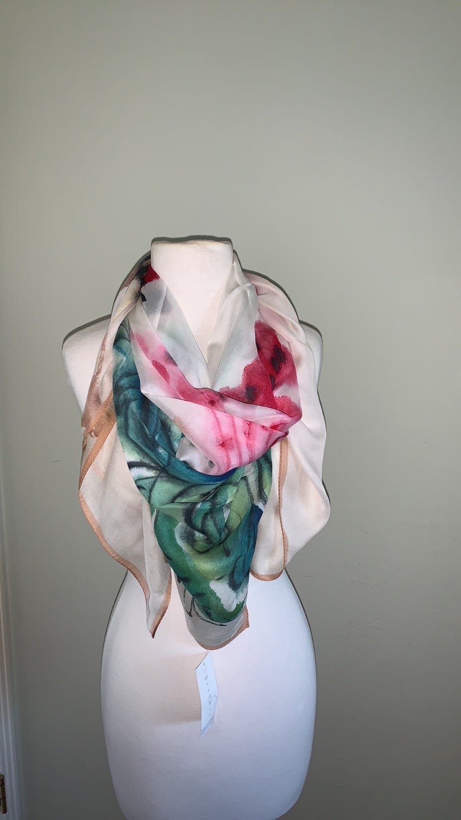 100% silk floral beautiful scarf
