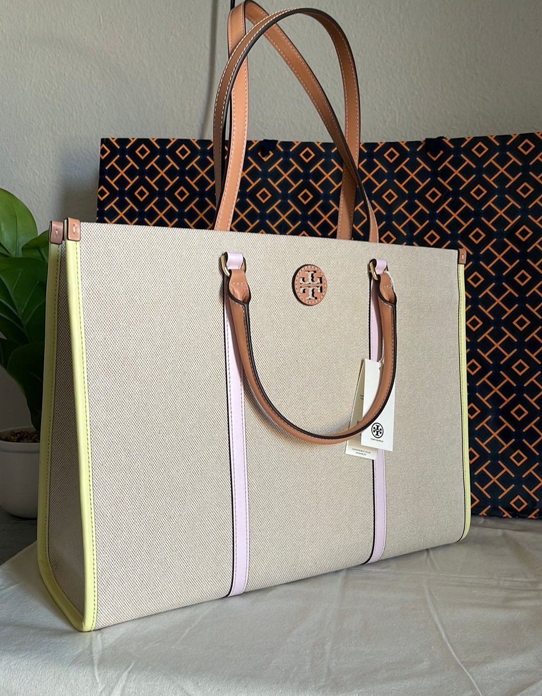 NEW✨tory burch Blake canvas jumbp tote bag shoulder