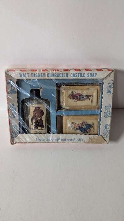 Vintage 1930's  Walt Disney Character Castile Soap Set NOS