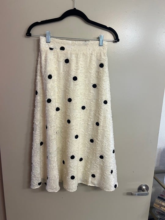 Eri + Ali Andrea Textured Polka Dot Midi Skirt Size XS