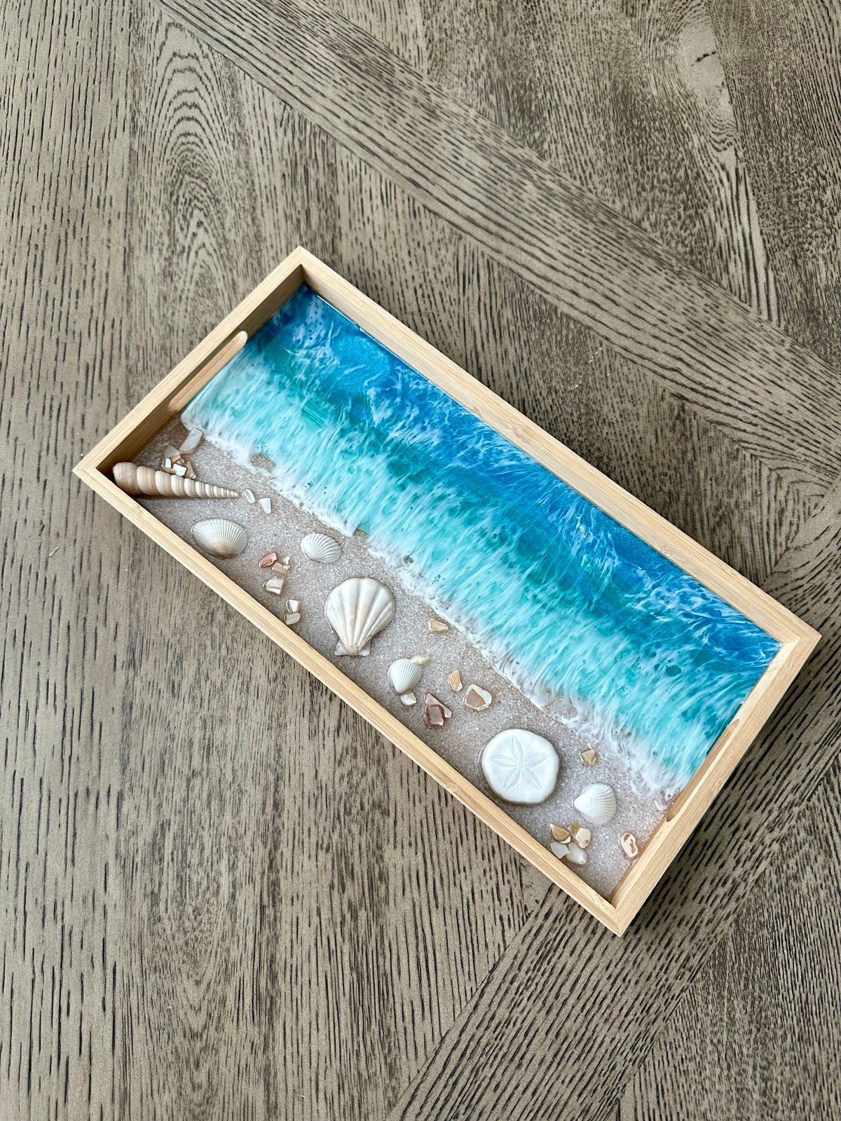 Ocean resin serving tray