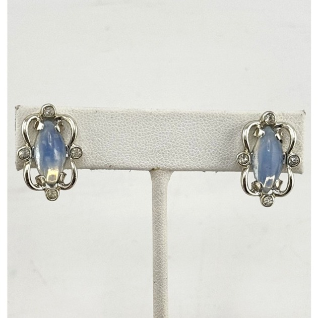 Vintage Sarah Coventry blue glass earrings
