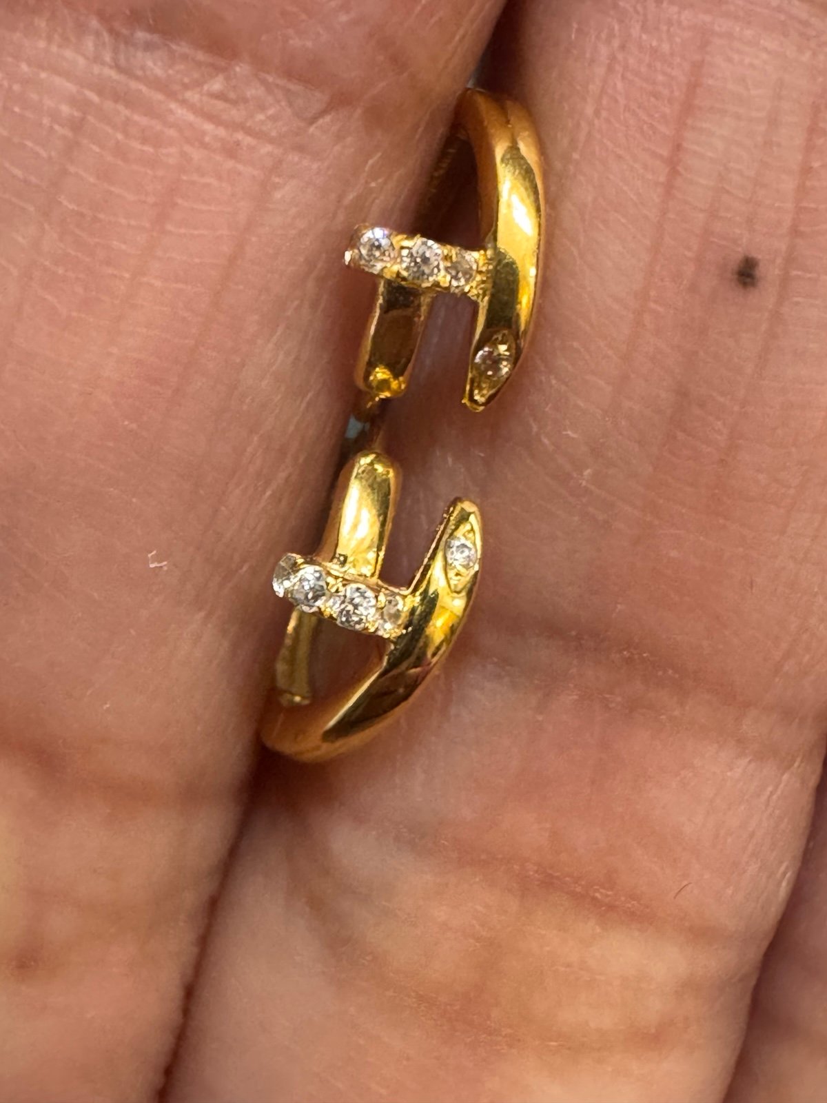 18K Real Gold Huggies Earrings