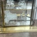 Vintage Brass & Mirror Display Case w/ Spun Glass Hand Blown Figurines x6