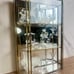 Vintage Brass & Mirror Display Case w/ Spun Glass Hand Blown Figurines x6