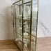 Vintage Brass & Mirror Display Case w/ Spun Glass Hand Blown Figurines x6