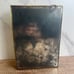 Vintage Brass & Mirror Display Case w/ Spun Glass Hand Blown Figurines x6