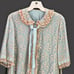 Vintage Beautiful Delicate Ivory Blush Lace Overlay Baby Light Blue Satan Robe