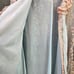Vintage Beautiful Delicate Ivory Blush Lace Overlay Baby Light Blue Satan Robe