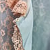 Vintage Beautiful Delicate Ivory Blush Lace Overlay Baby Light Blue Satan Robe