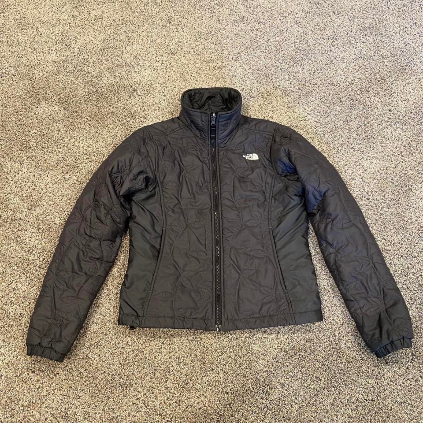 Vintage 90s y2k girly 2000s north face black womens jacket coat zip down puffy