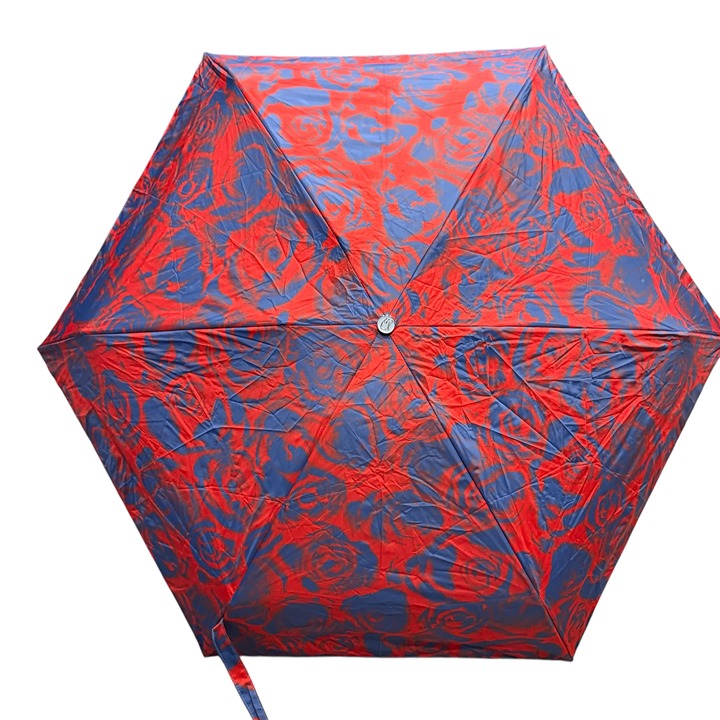 Burberry Water Rose Compact Umbrella, Red and Blue