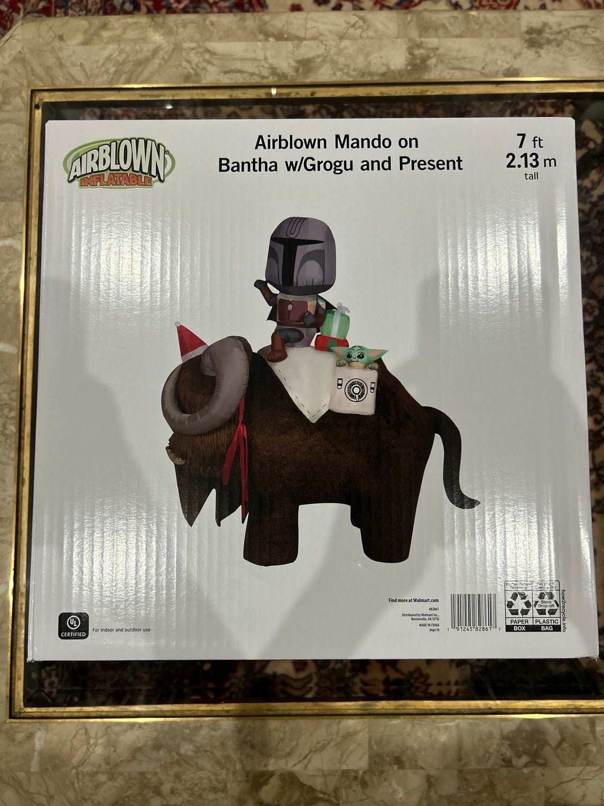 star wars the mandalorian & grogu 7 ft inflatable