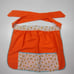 Vintage 80s hello kitty pin up vibes gardening floral bright orange apron skirt