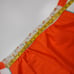 Vintage 80s hello kitty pin up vibes gardening floral bright orange apron skirt