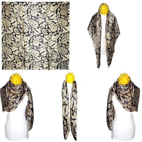 NWT Genuine 100% Mulberry Silk Satin Scarf 42 x42 Large Square Shawl 59971