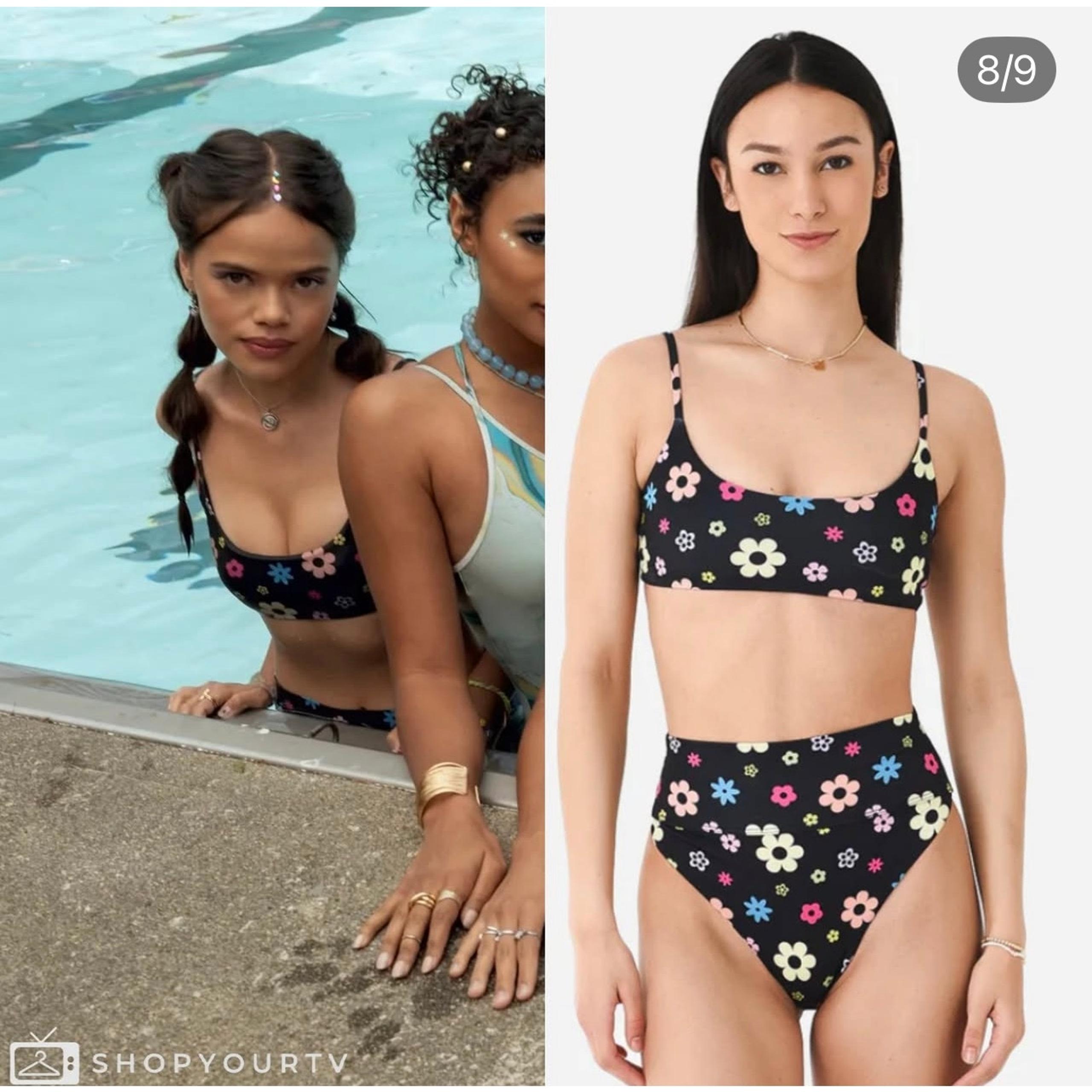 Beach Riot Lou Bikini Top Floral Printed Size Medium Flower Power Print PLL