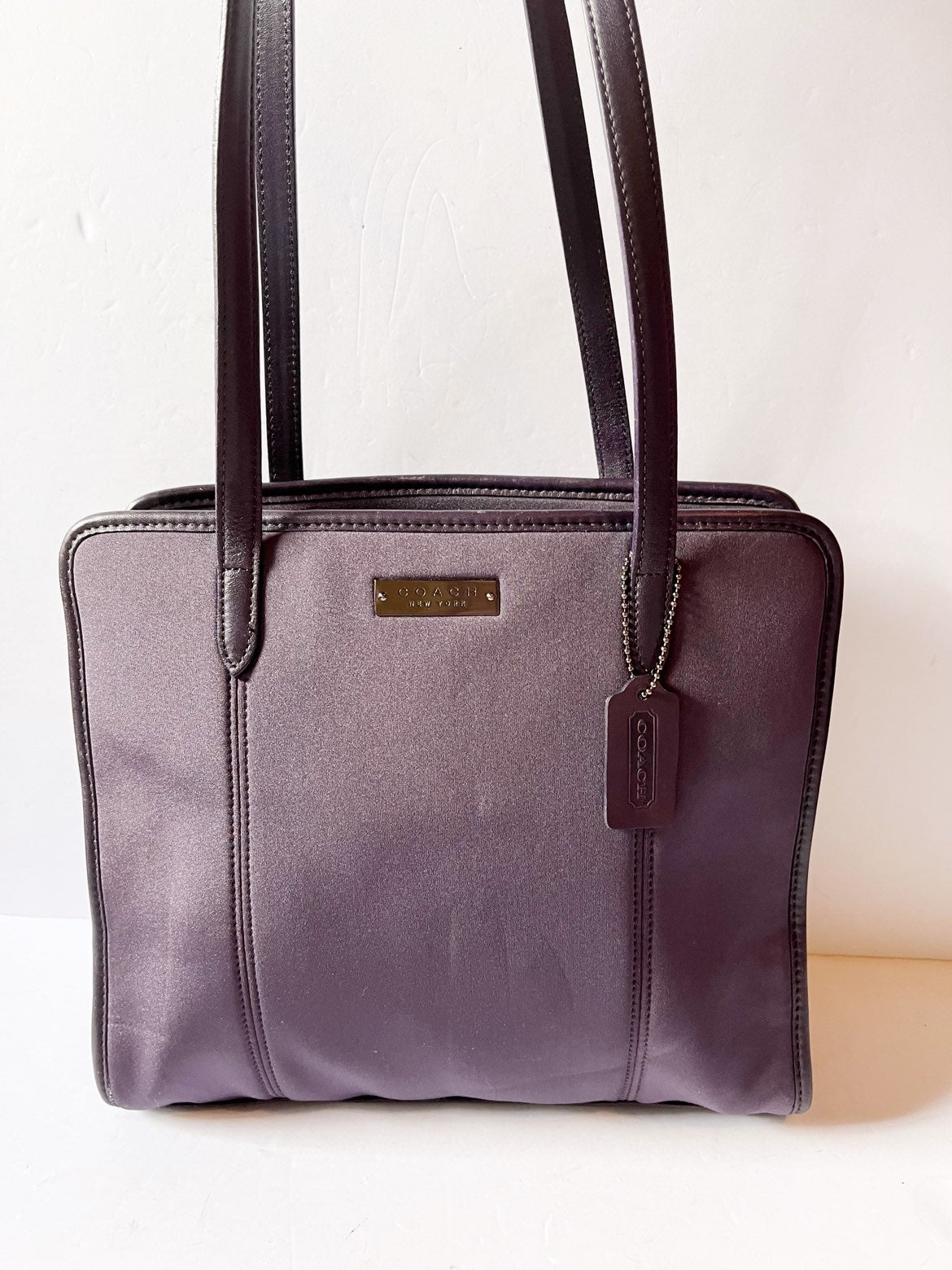 Coach shops Purple Neoprene Large Purple Book Tote Bag Shopper Purse Vintage