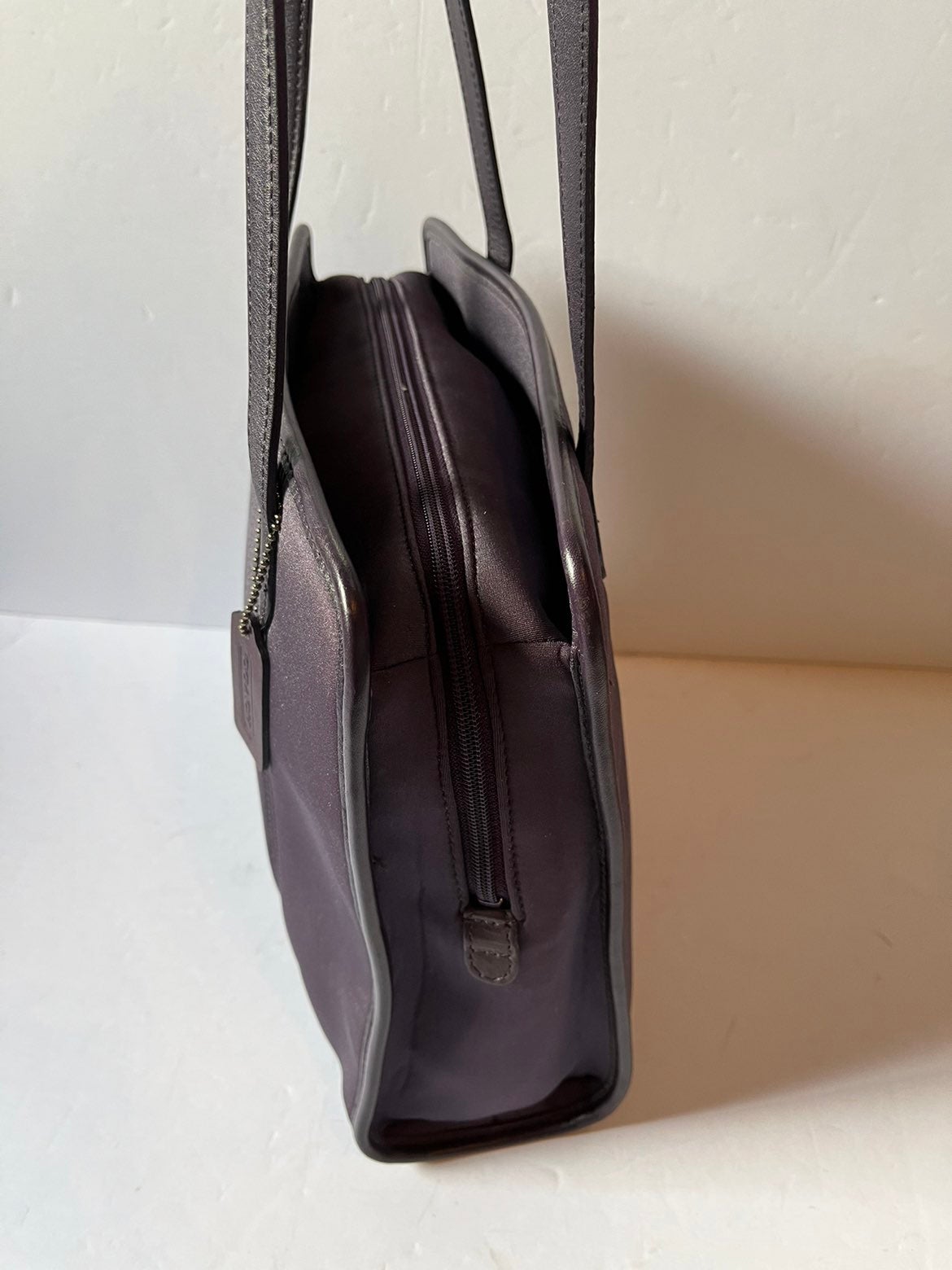 Coach shops Purple Neoprene Large Purple Book Tote Bag Shopper Purse Vintage