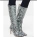 STEVE MADDEN Kinga Snake Print Vegan Leather Knee-High Boots in Gray size 7.5M