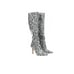 STEVE MADDEN Kinga Snake Print Vegan Leather Knee-High Boots in Gray size 7.5M