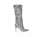 STEVE MADDEN Kinga Snake Print Vegan Leather Knee-High Boots in Gray size 7.5M