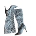 STEVE MADDEN Kinga Snake Print Vegan Leather Knee-High Boots in Gray size 7.5M