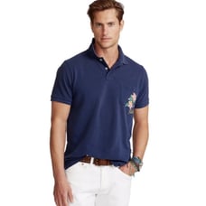 NWT Polo Ralph Lauren Custom Slim Fit Floral Mesh Polo Shirt