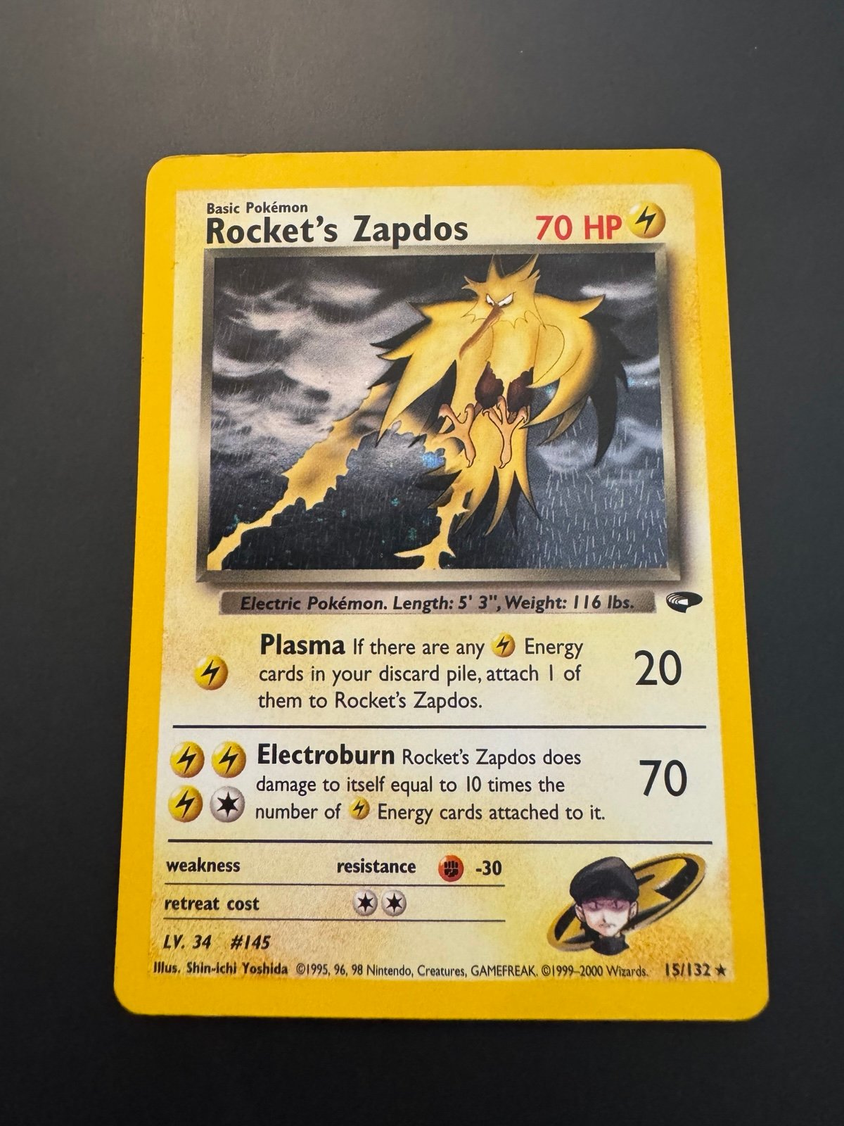 Rocket’s Zapdos Holo 15/132