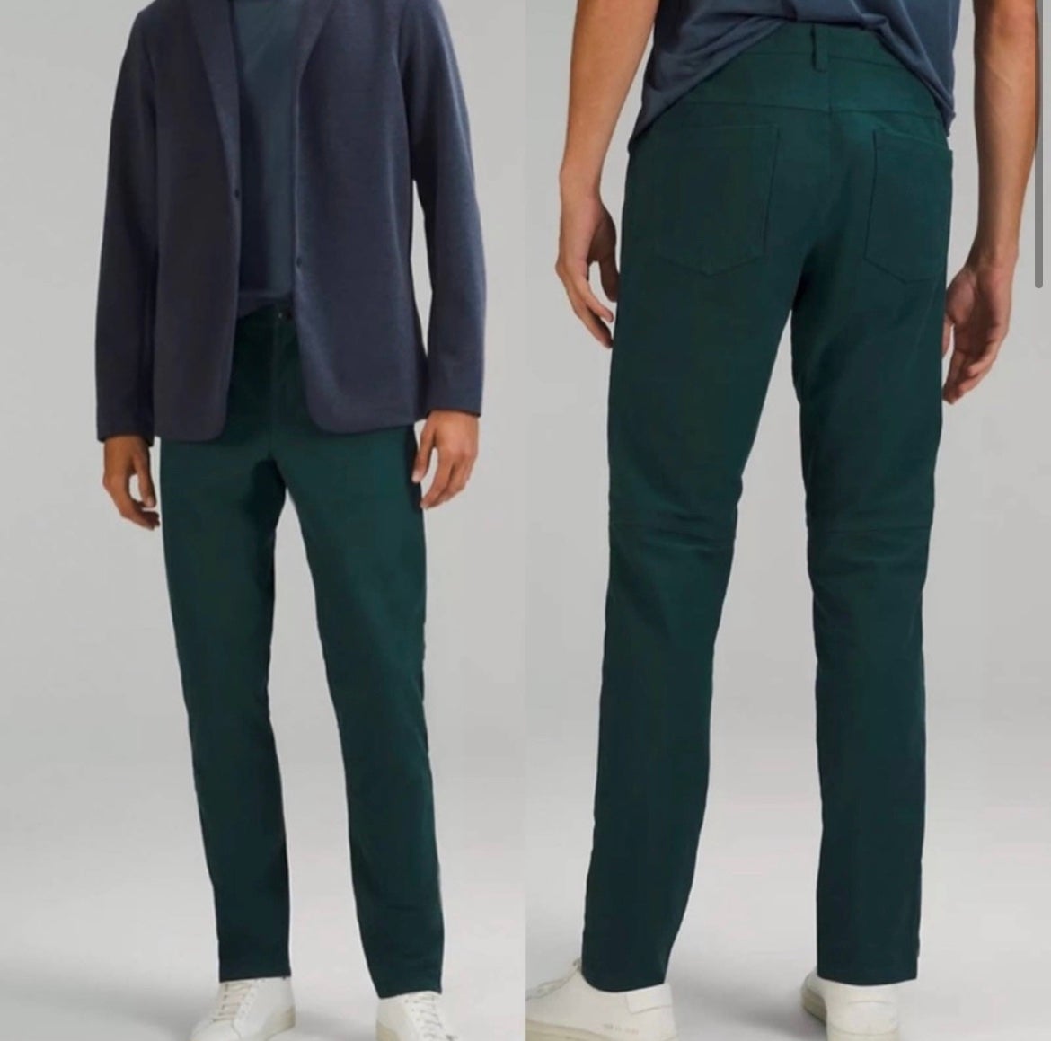 Lululemon men's Green Jasper Slim-Fit 5 Pocket Pant 32 L Utilitech