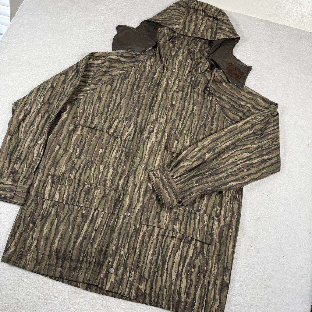 VTG Trophy Club Jacket Mens Large Realtree Camo Lined Removable Hood Hunting