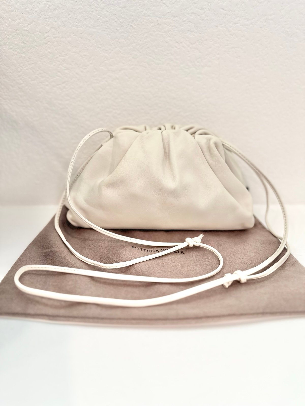 Auth BOTTEGA VENETA Butter Calfskin The Mini Pouch Crossbody Bag
