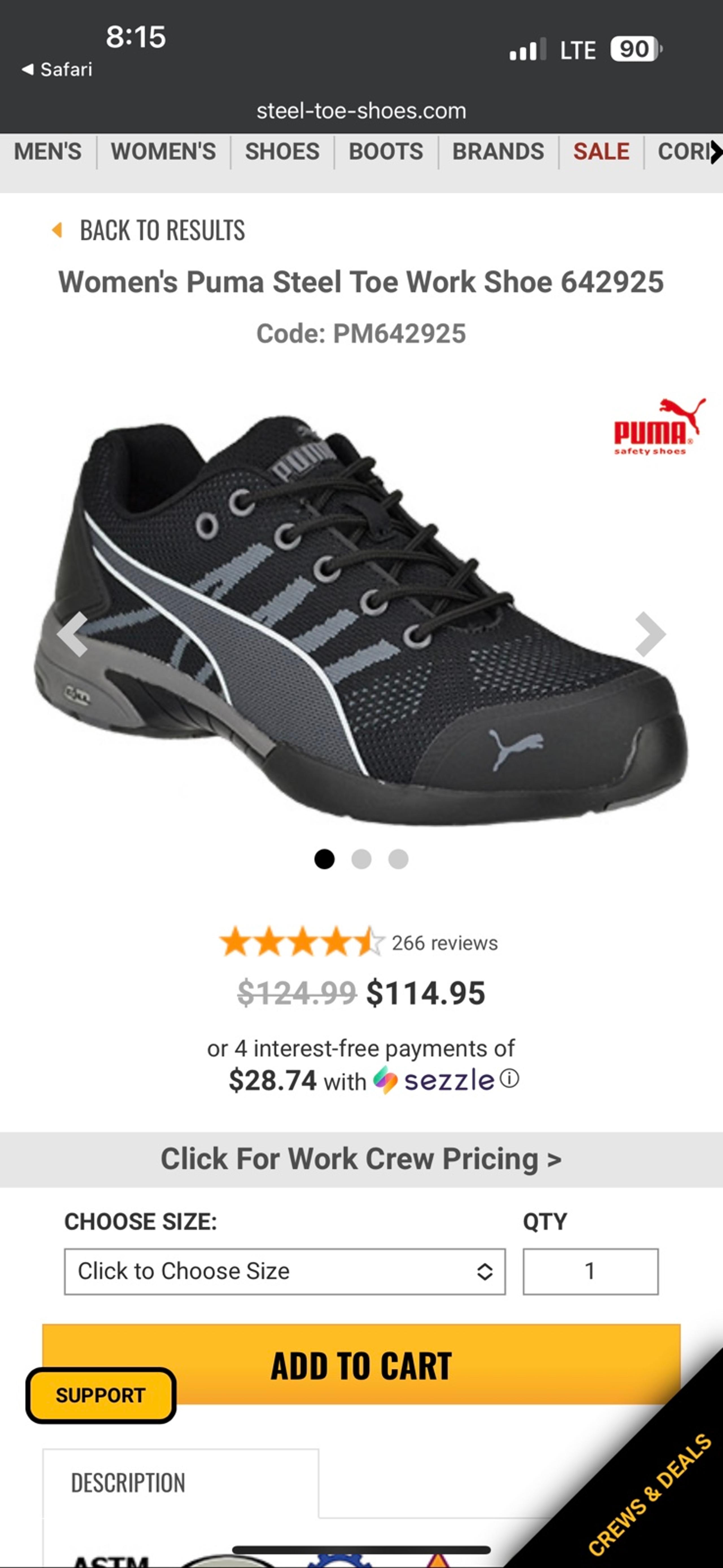 Puma steel toe women’s shoes
