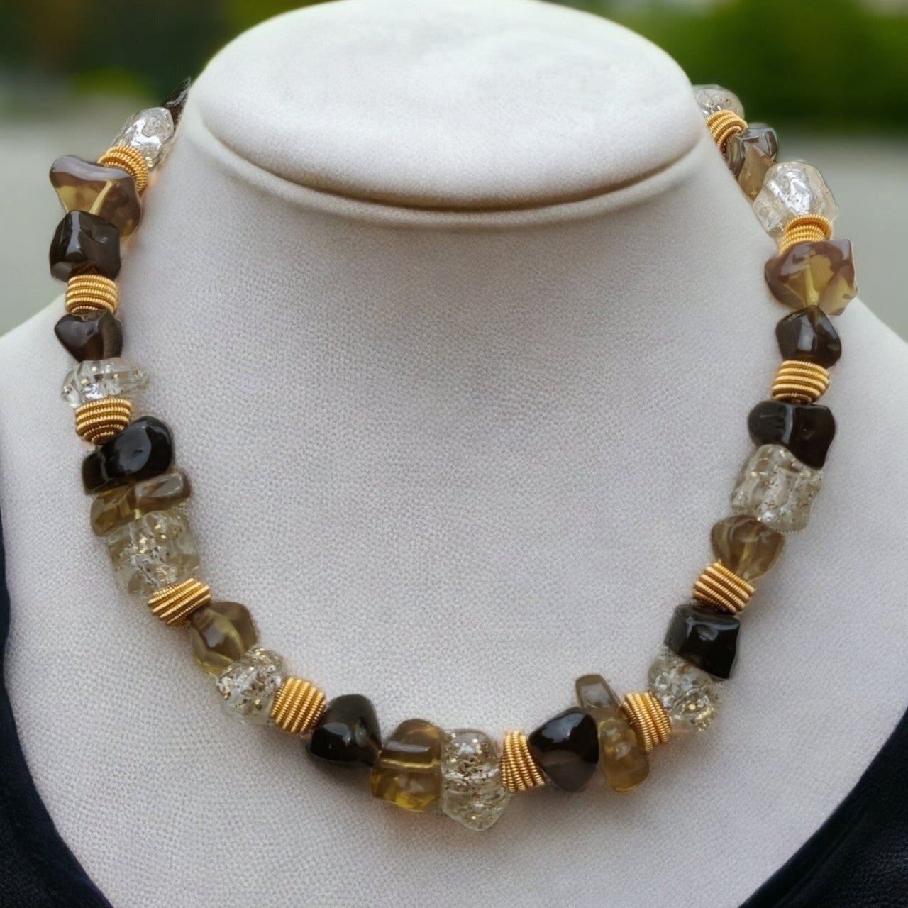 Vintage Anne Klein Chunky Stone Necklace