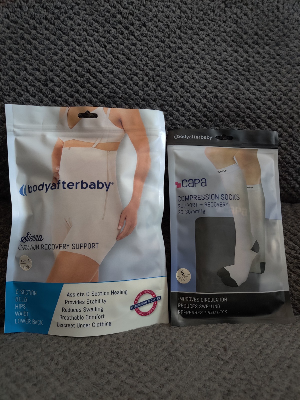 C section recovery support and compression socks