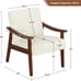 Corduroy Accent Chair, Mid-Century Modern Armchair with Solid Wood Legs Cream