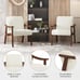 Corduroy Accent Chair, Mid-Century Modern Armchair with Solid Wood Legs Cream