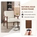 Corduroy Accent Chair, Mid-Century Modern Armchair with Solid Wood Legs Cream