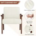 Corduroy Accent Chair, Mid-Century Modern Armchair with Solid Wood Legs Cream