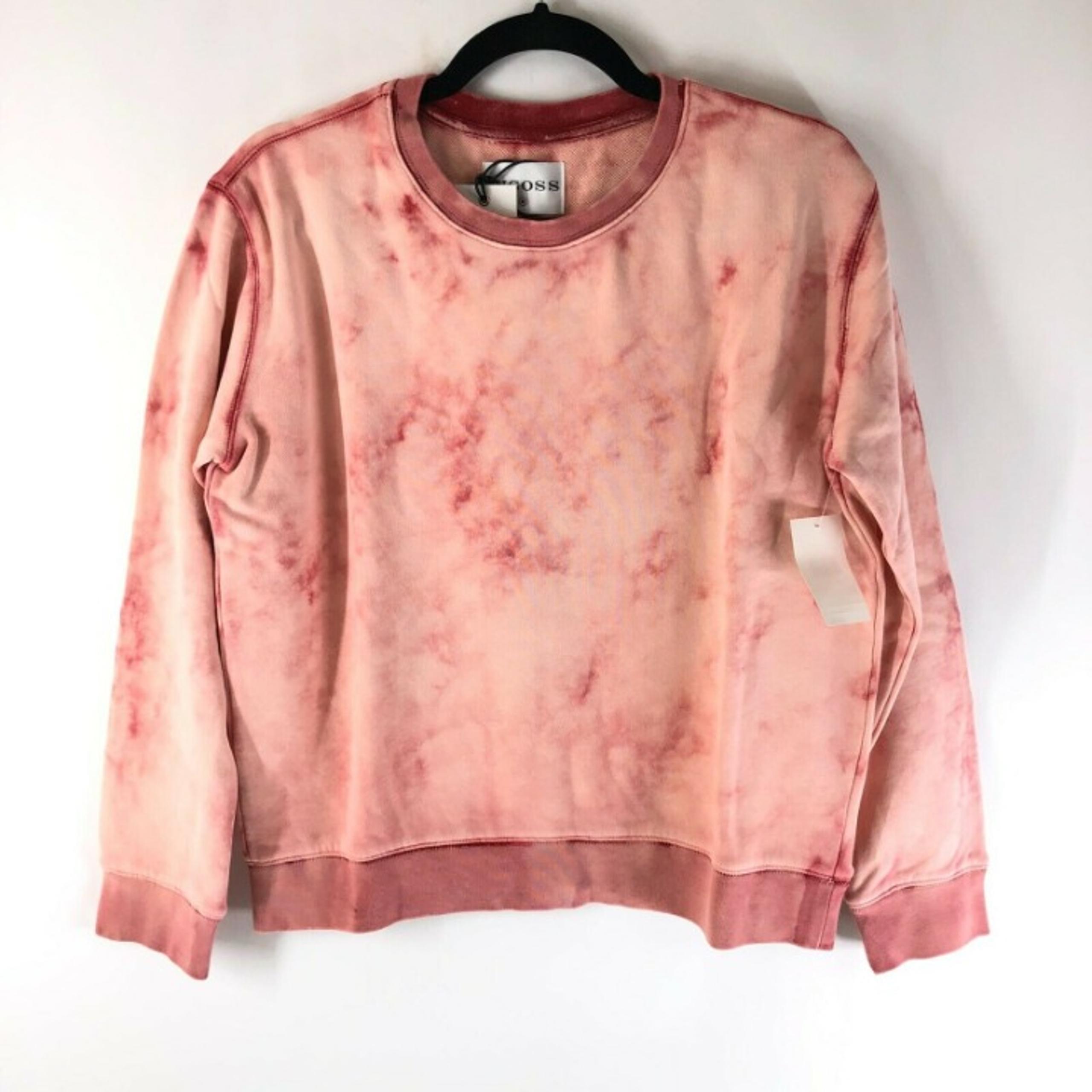 Vigoss Womens Sweatshirt Cropped Pullover Tie Dye Pink Size M