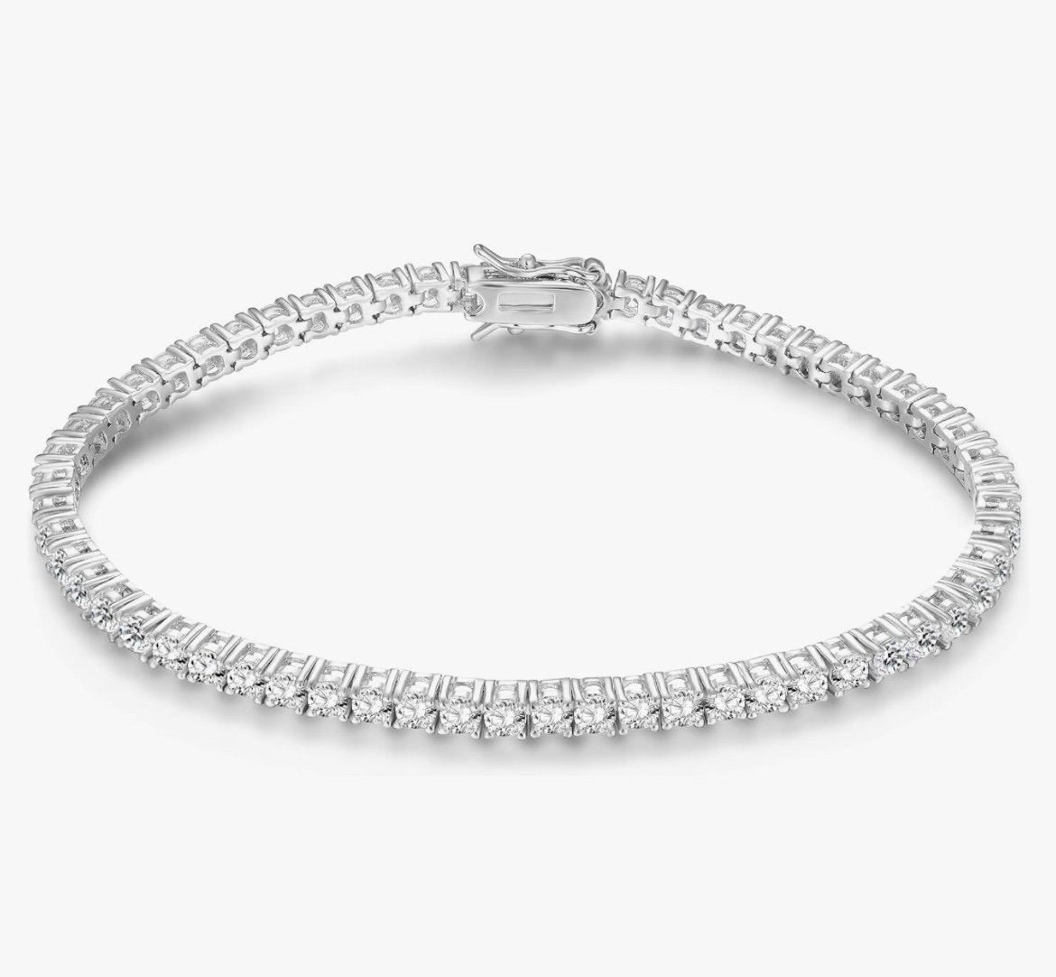 Stamped 925 Sterling Silver Tennis Bracelet