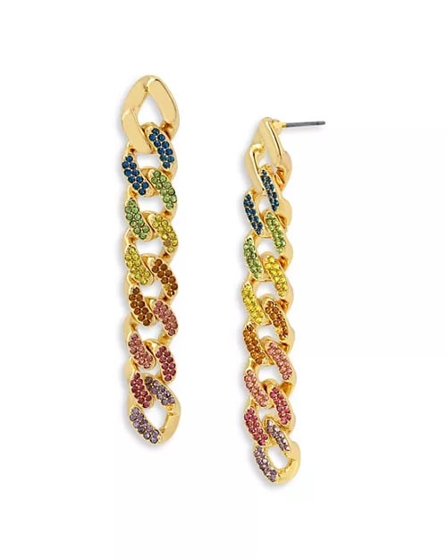 KURT GEIGER LONDON Rainbow Linear Link Earrings, BRAND NEW, 155