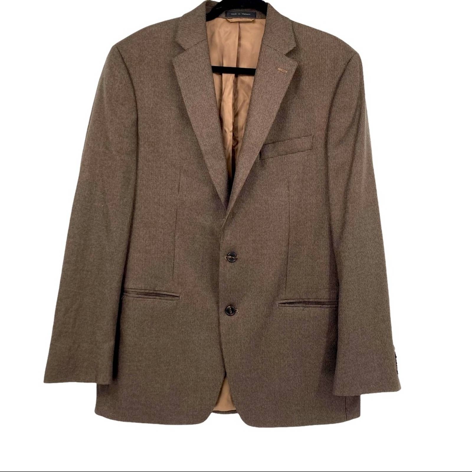 Lauren Ralph Lauren Tweed Neutral Brown Blazer Sport Coat 42L