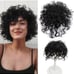 Short Curly Black Wig - Human Hair FREE WIG TRIPOD WITH PURCHASE